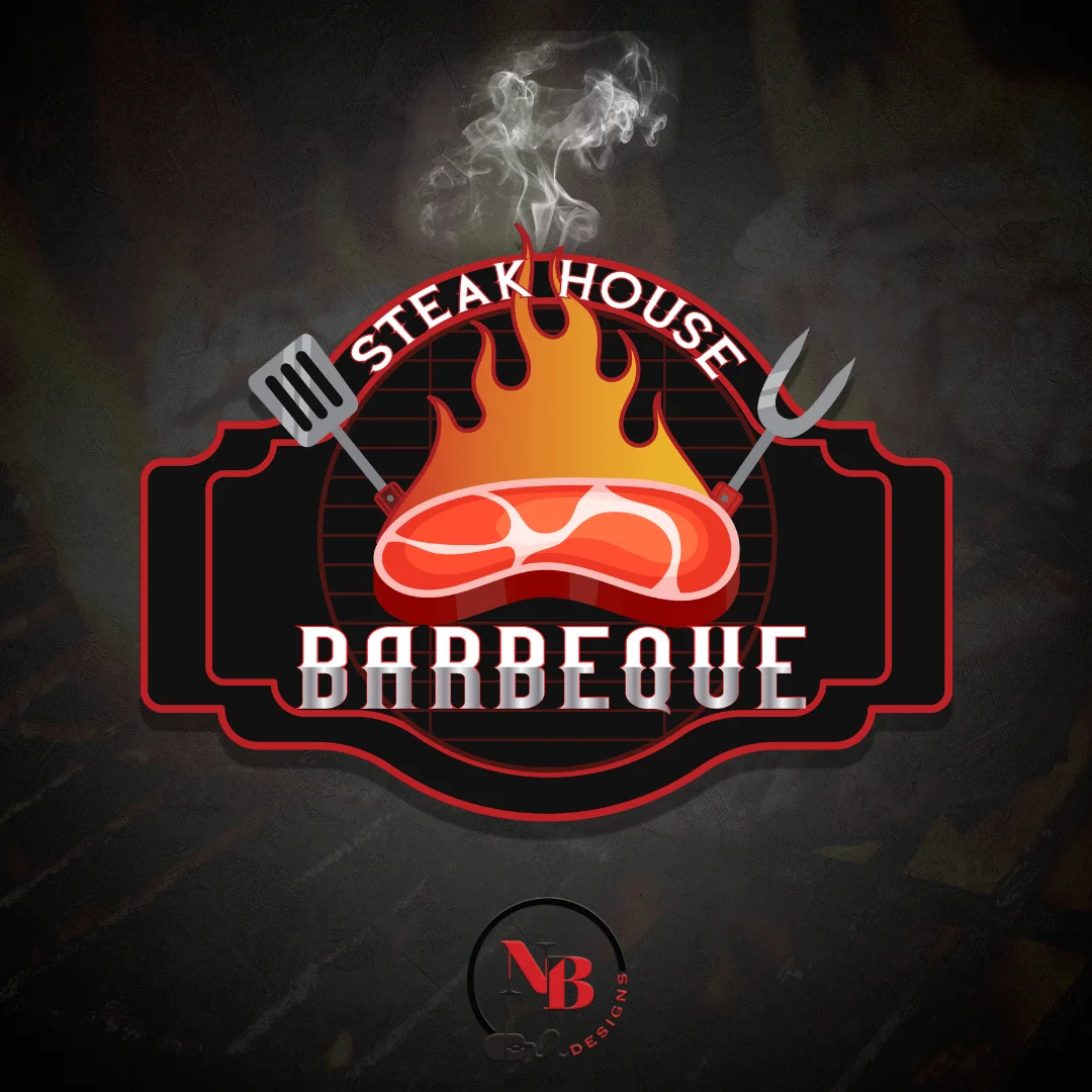 Steak House Barbeque logo design